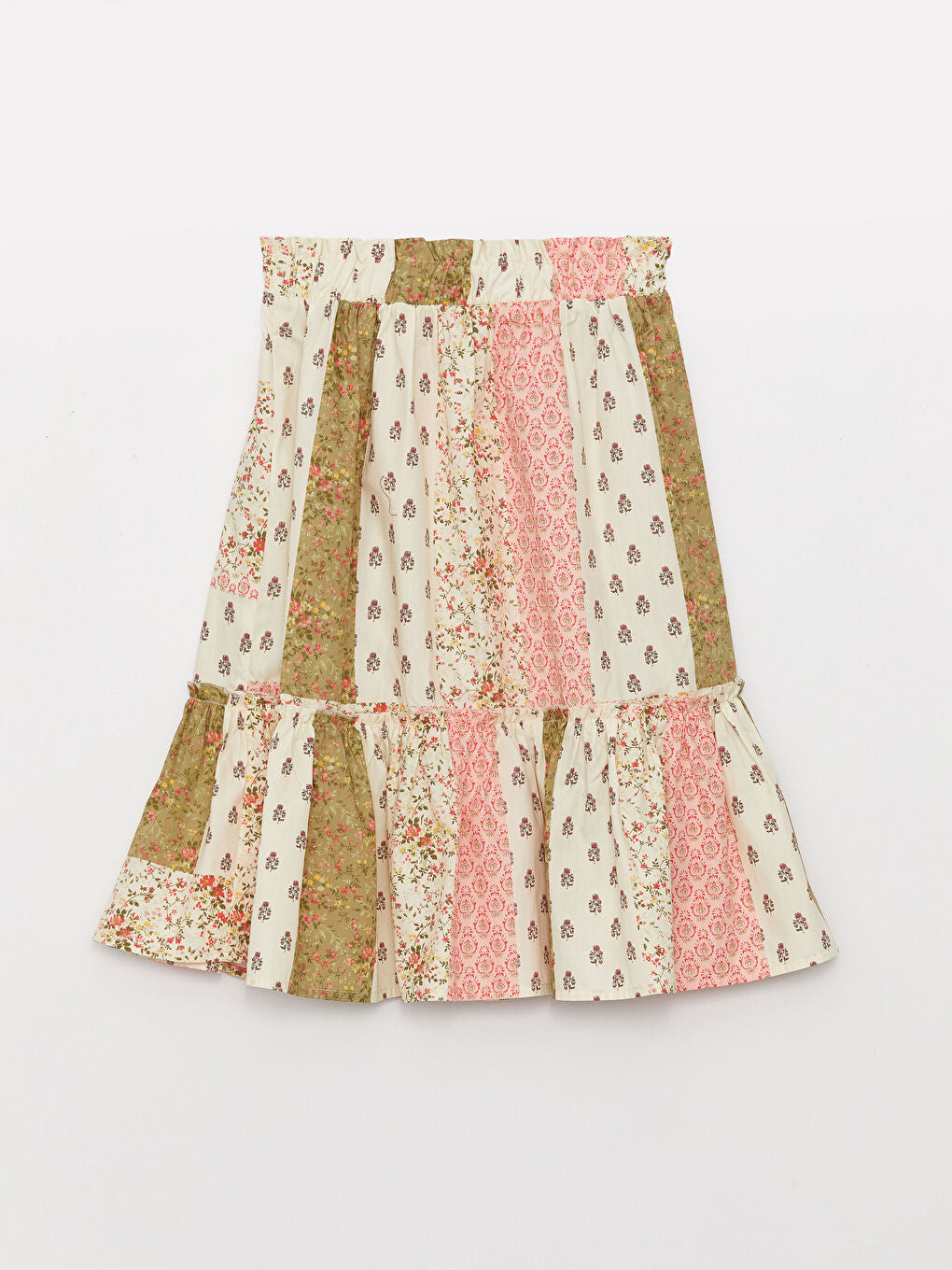 Elastic Waist Patterned Girl Skirt