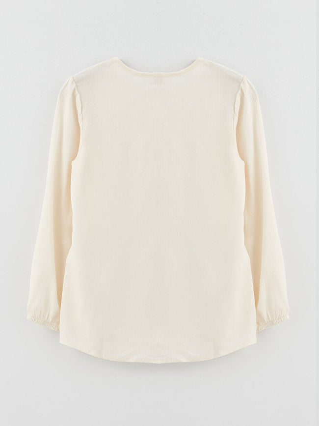 Crew Neck Printed Long Sleeve Muslin Girls Tunic Main Image