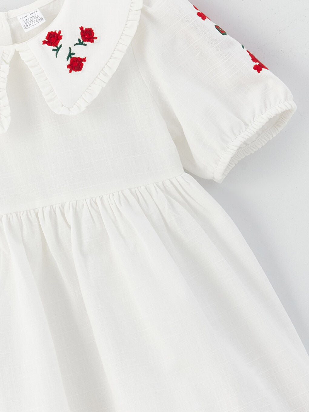 Bebe Collar Embroidered Baby Girl Dress