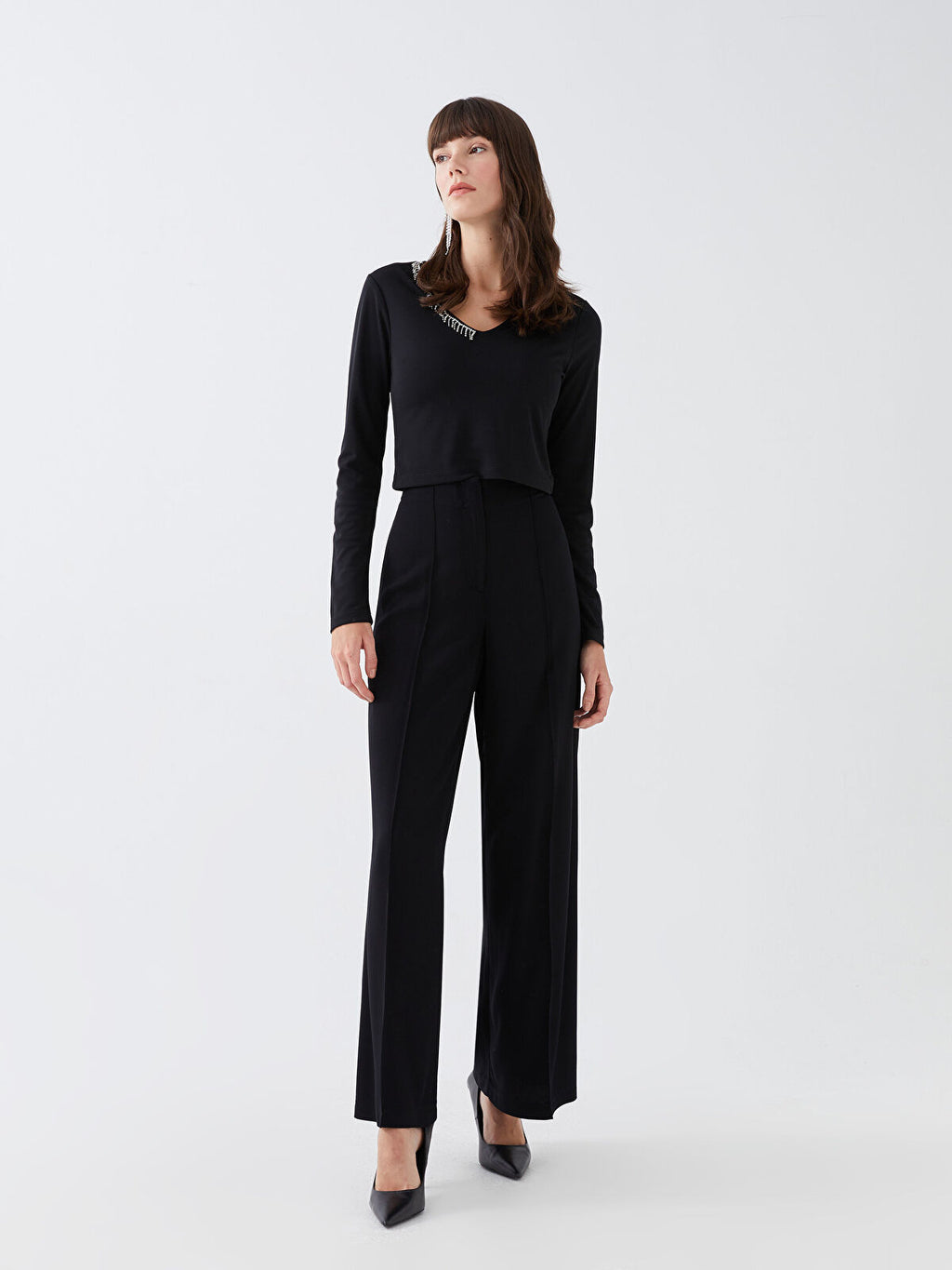 Standard Fit Straight Viscose Women Palazzo Trousers