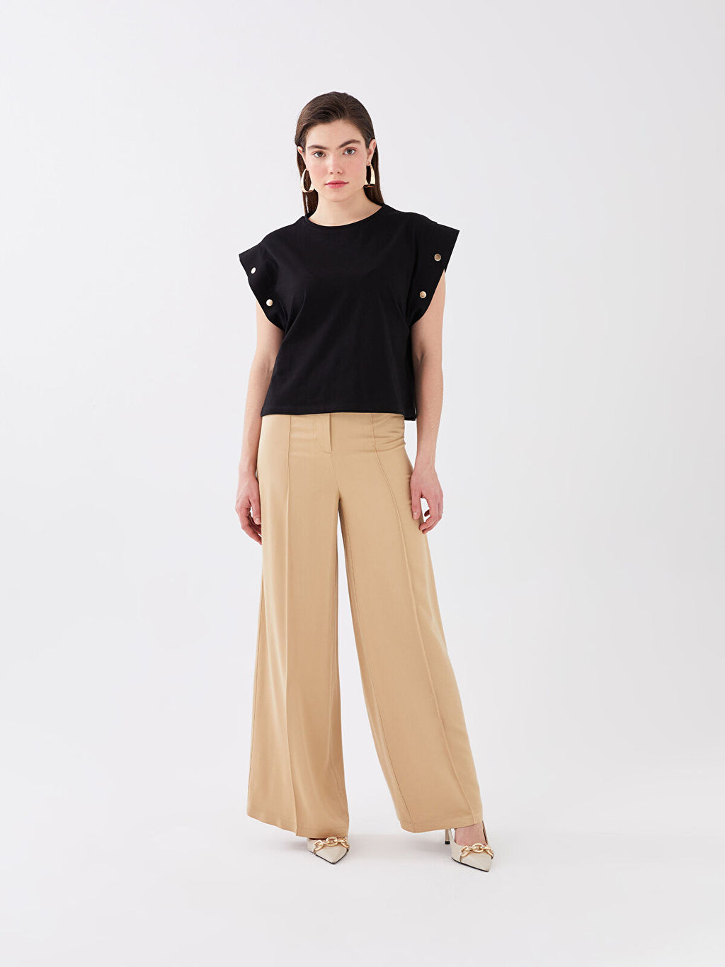 Standard Fit Straight Viscose Women Palazzo Trousers