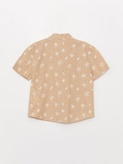 Judge Collar Short Sleeve Patterned Baby Boy Shirt