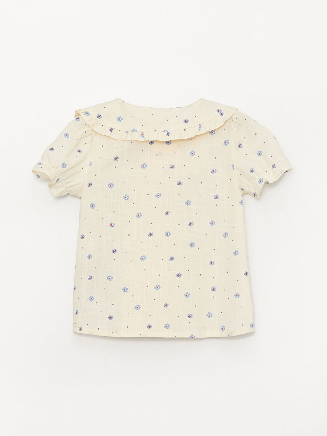 Bebe Collar Short Sleeve Patterned Baby Girl Shirt