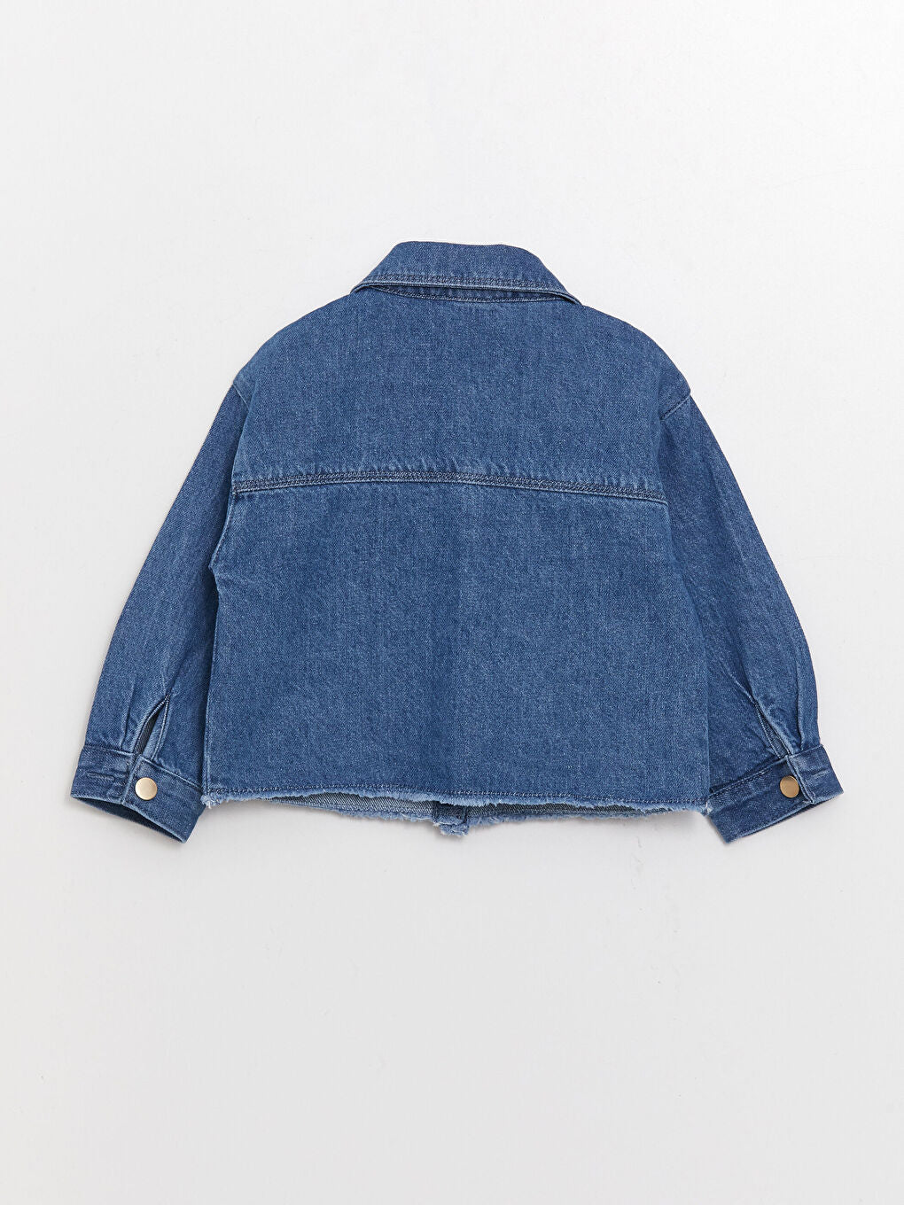 Shirt Collar Embroidered Baby Girl Jean Jacket