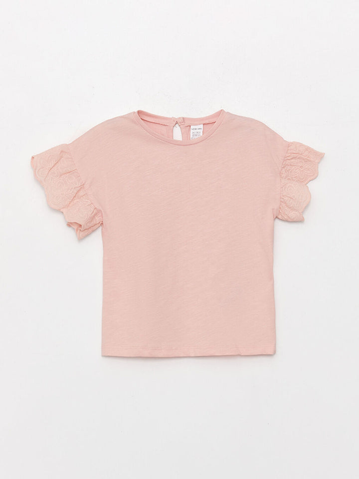 Crew Neck Short Sleeve Baby Girl T-Shirt