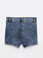 Basic Elastic Waist Baby Girl Jean Shorts