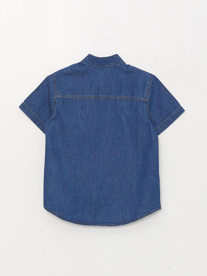 Basic Short Sleeve Boy Jean Shirt