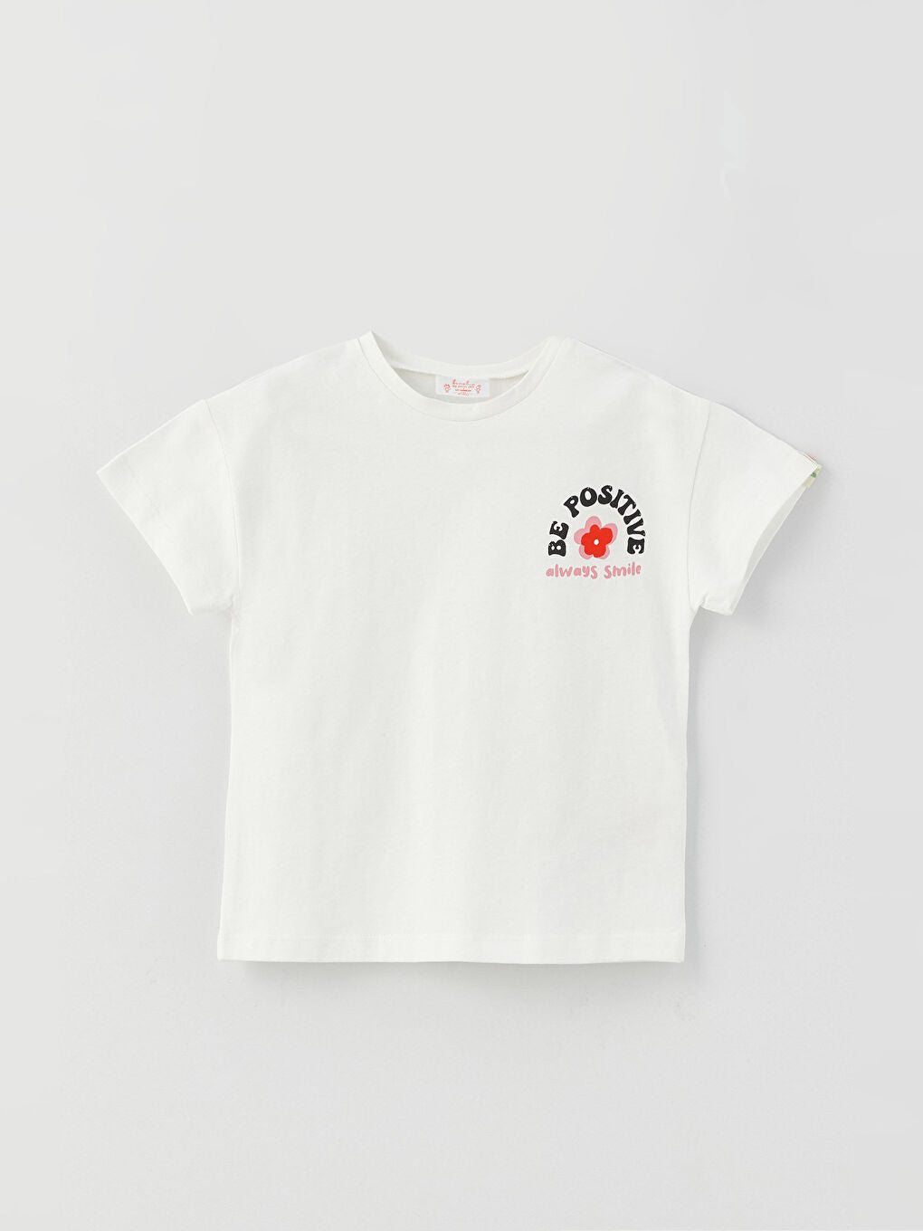 Crew Neck Short Sleeve Printed Baby Girl T-Shirt