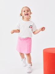 Basic Elastic Waist Baby Girl Short Skirt