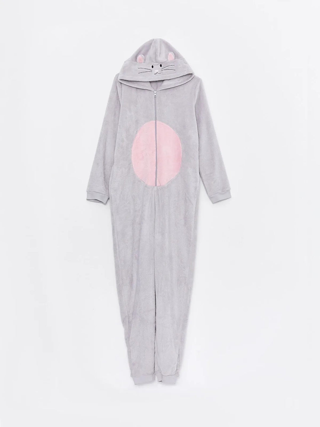 Women Plush Sleeping Bag With Hooded Embroidery Long Sleeve