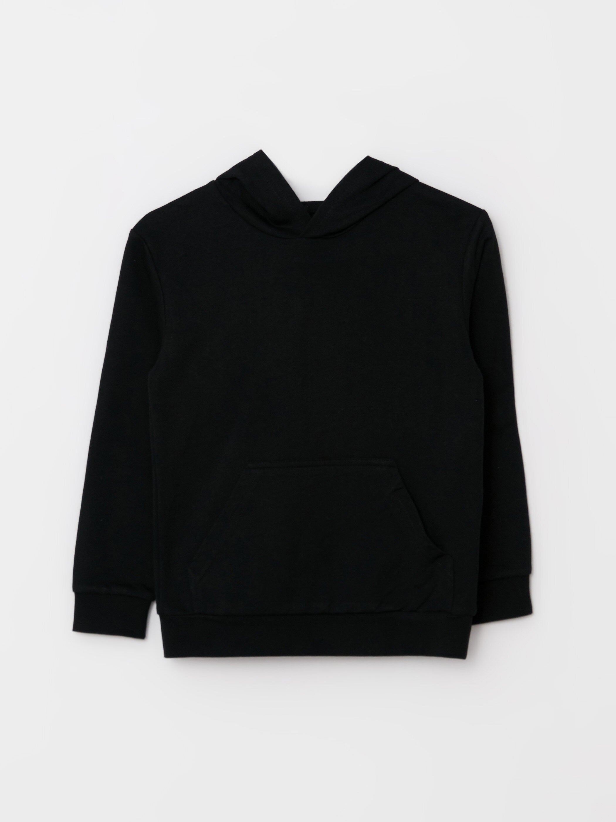 Basic Hooded Long Sleeve Boys Sweatshirt