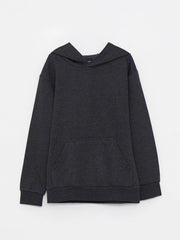 Basic Hooded Long Sleeve Boys Sweatshirt