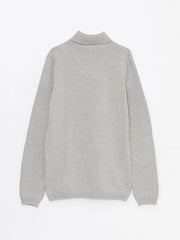 Turtleneck Basic Long Sleeve Girls Knitwear Sweater