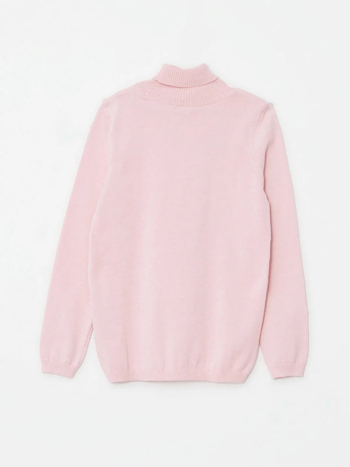 Turtleneck Basic Long Sleeve Girls Knitwear Sweater