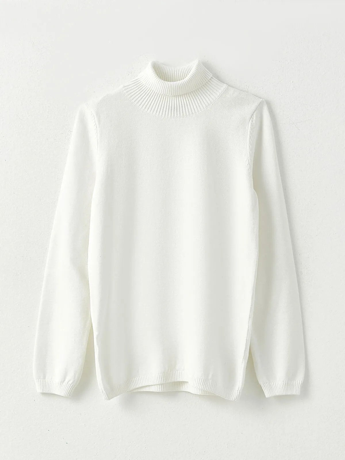 Turtleneck Basic Long Sleeve Girls Knitwear Sweater