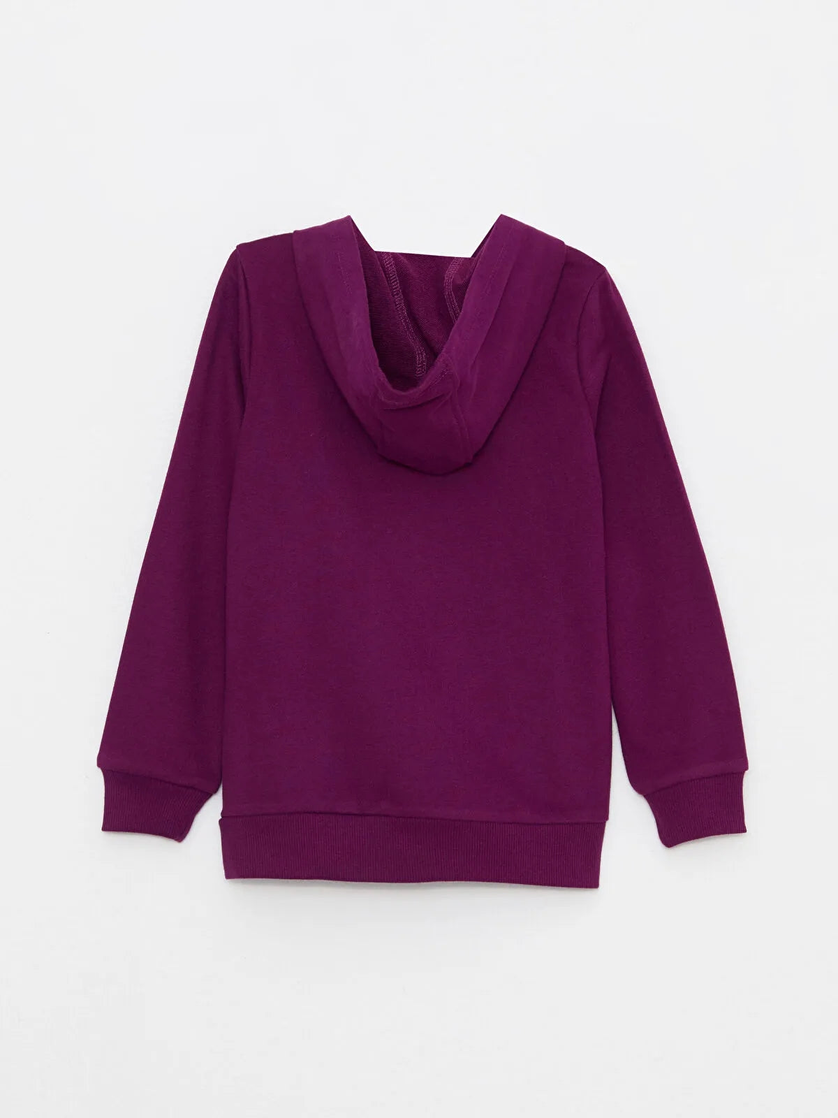 Hooded Basic Long Sleeve Girls Zippered Sweatshirt