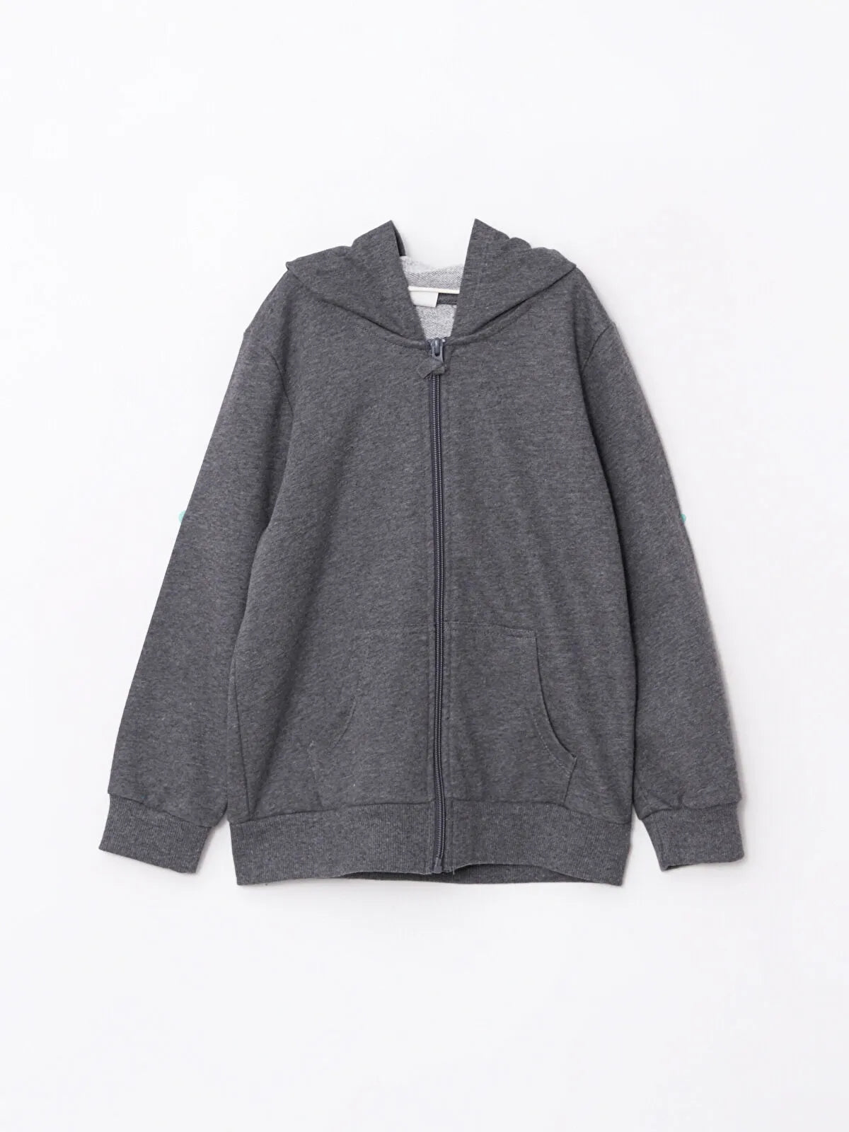 Hooded Basic Long Sleeve Girls Zippered Sweatshirt