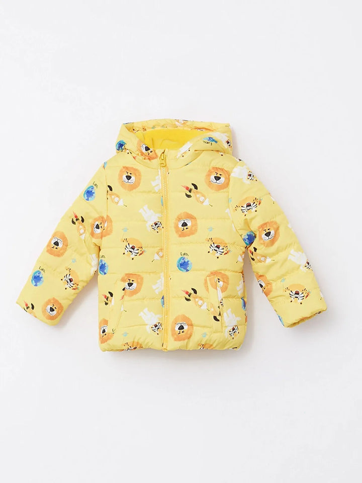 Hooded Long Sleeve Printed Baby Boy Coat