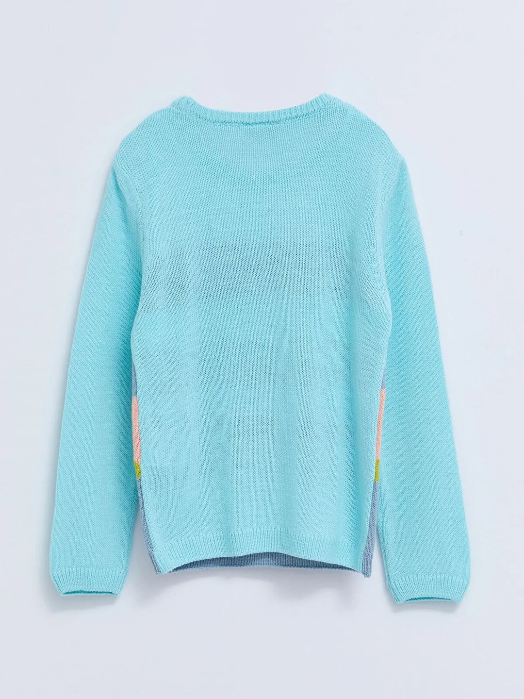 Crew Neck Patterned Long Sleeve Girls Knitwear Sweater