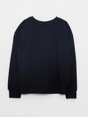 Crew Neck Basic Long Sleeve Girls Sweatshirt