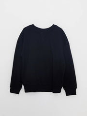 Crew Neck Basic Long Sleeve Girls Sweatshirt
