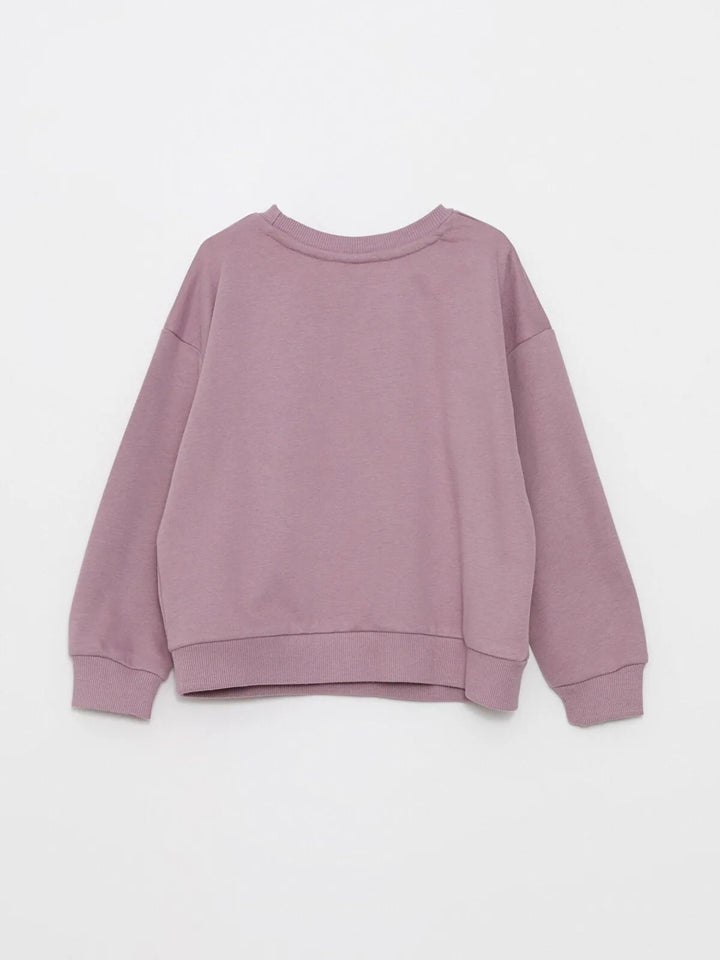 Crew Neck Basic Long Sleeve Girls Sweatshirt