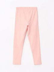 Girls Long Leggings With Elastic Waist Printed Cotton