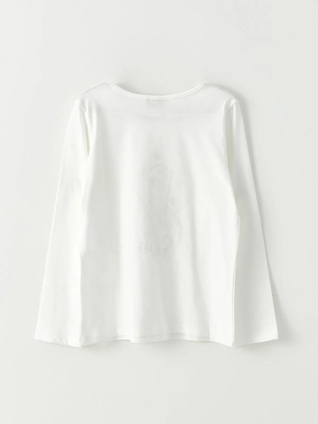 Crew Neck Printed Long Sleeve Cotton Girls T-Shirt