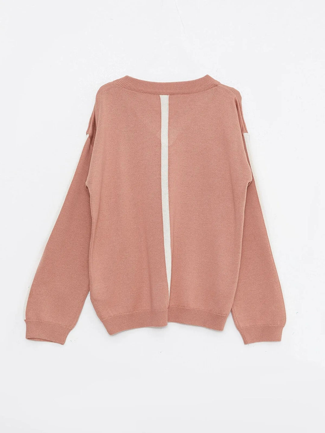 V-Neck Basic Long Sleeve Girls Knitwear Sweater