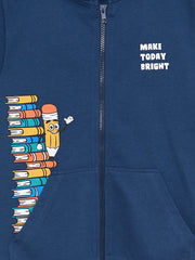 Hooded Printed Boy Zipper Vest