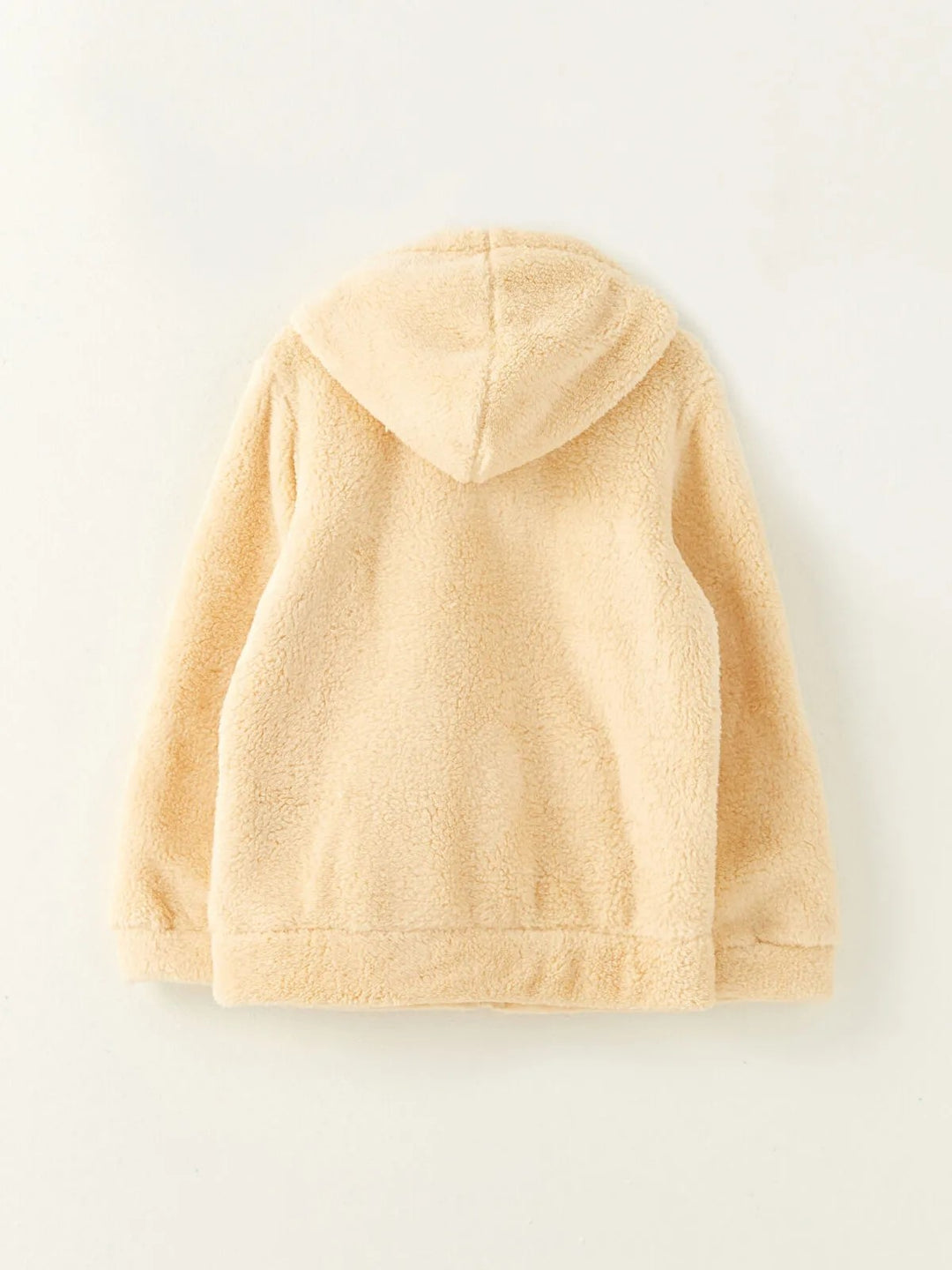 Hooded Basic Long Sleeve Plush Girl Zippered Sweatshirt