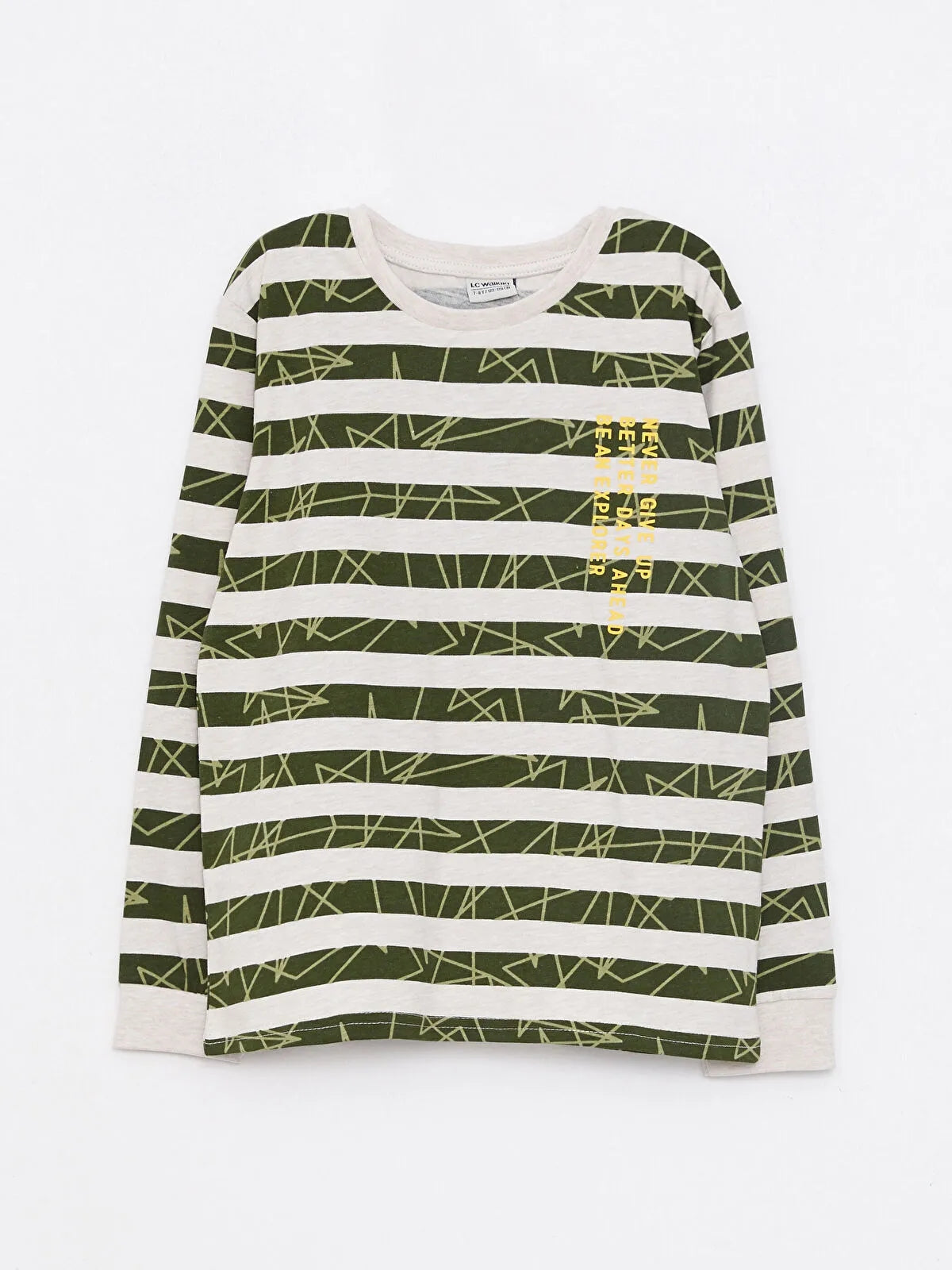 Crew Neck Printed Long Sleeve Boy T-Shirt