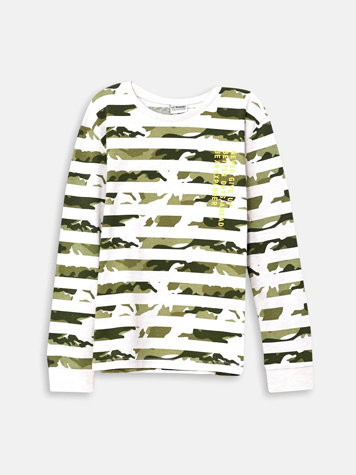 Crew Neck Printed Long Sleeve Boy T-Shirt