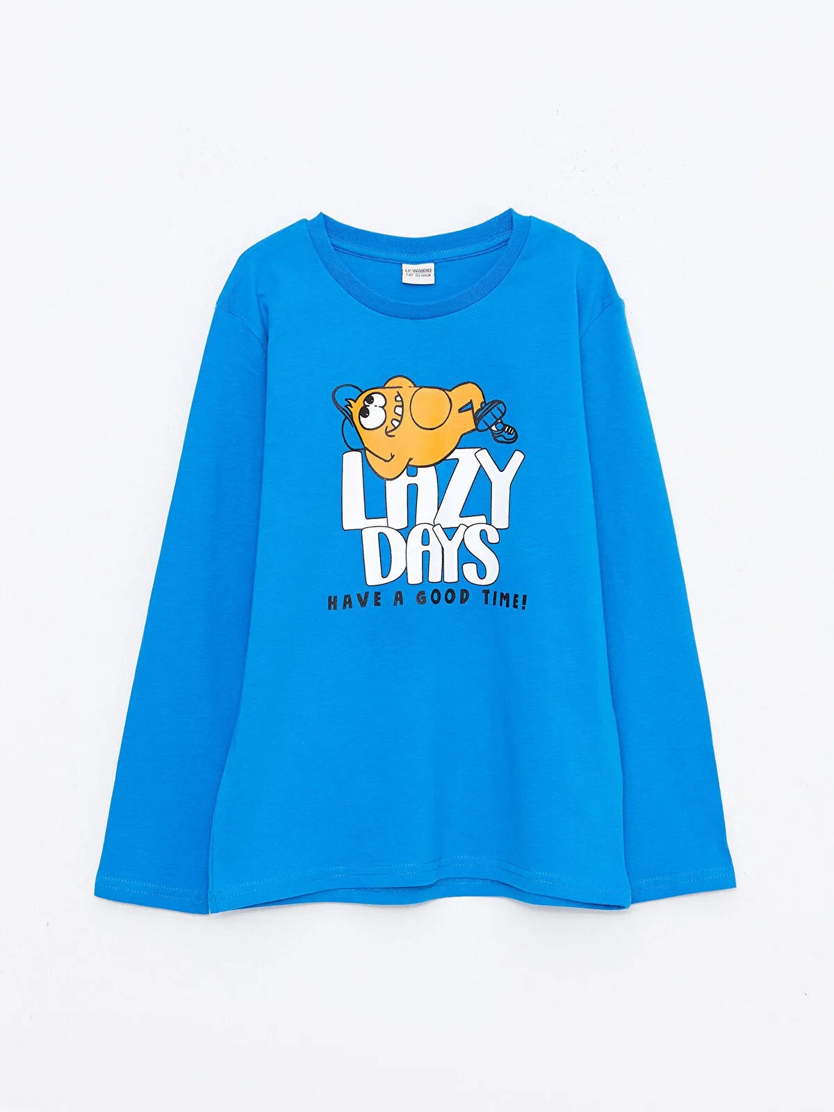 Crew Neck Printed Long Sleeve Boy T-Shirt