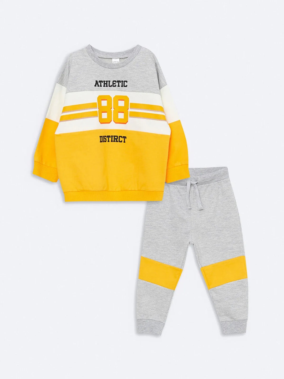 Crew Neck Long Sleeve Baby Boy Sweatshirt And Trousers 2-Pack Set
