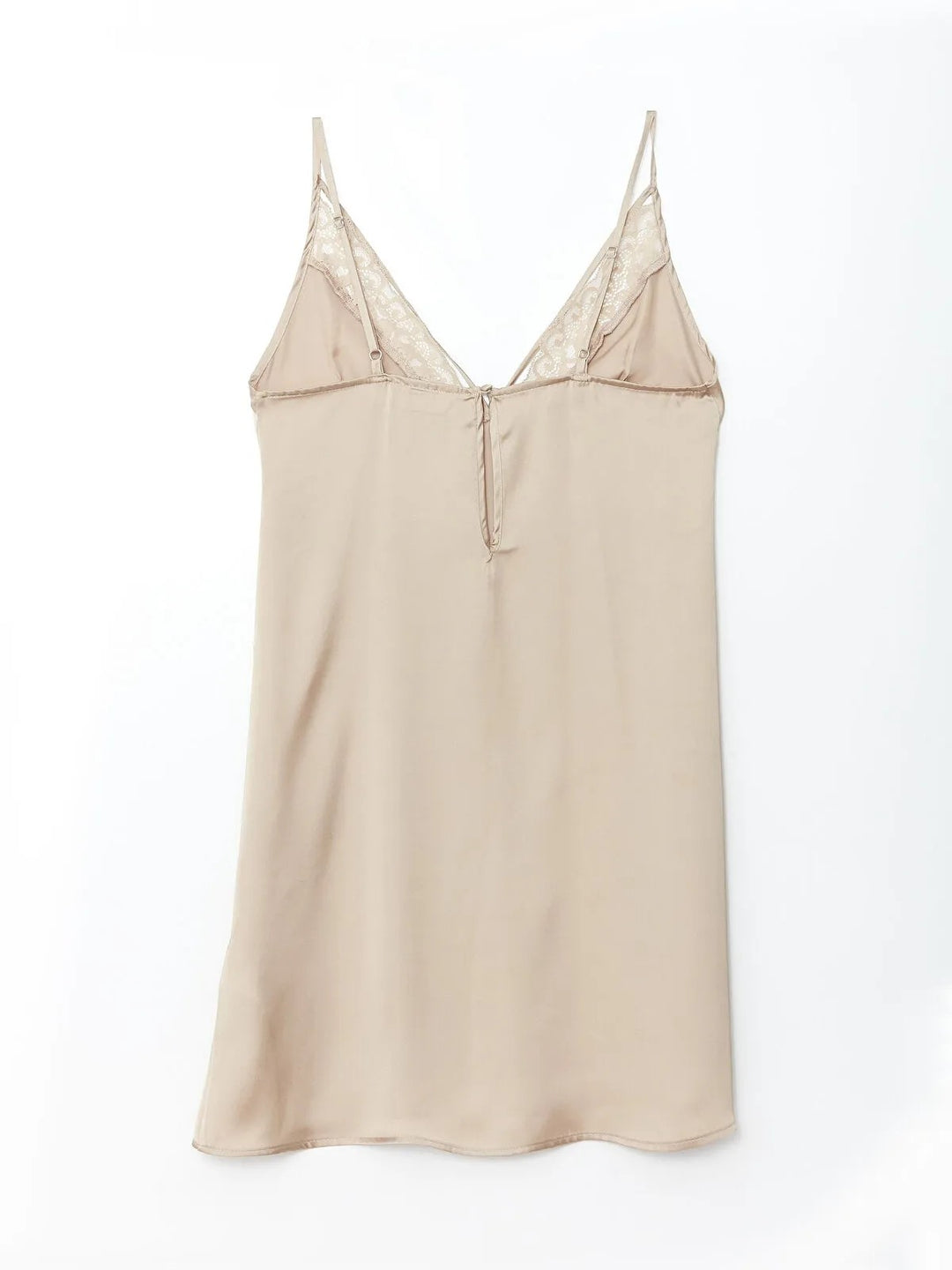 V-Neck Embroidered Suspender Satin Card Nightgown