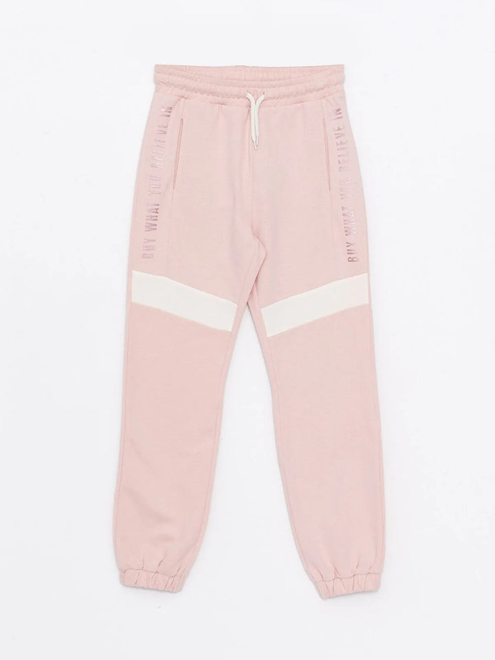 Elastic Waist Printed Girls Jogger Sweatpants