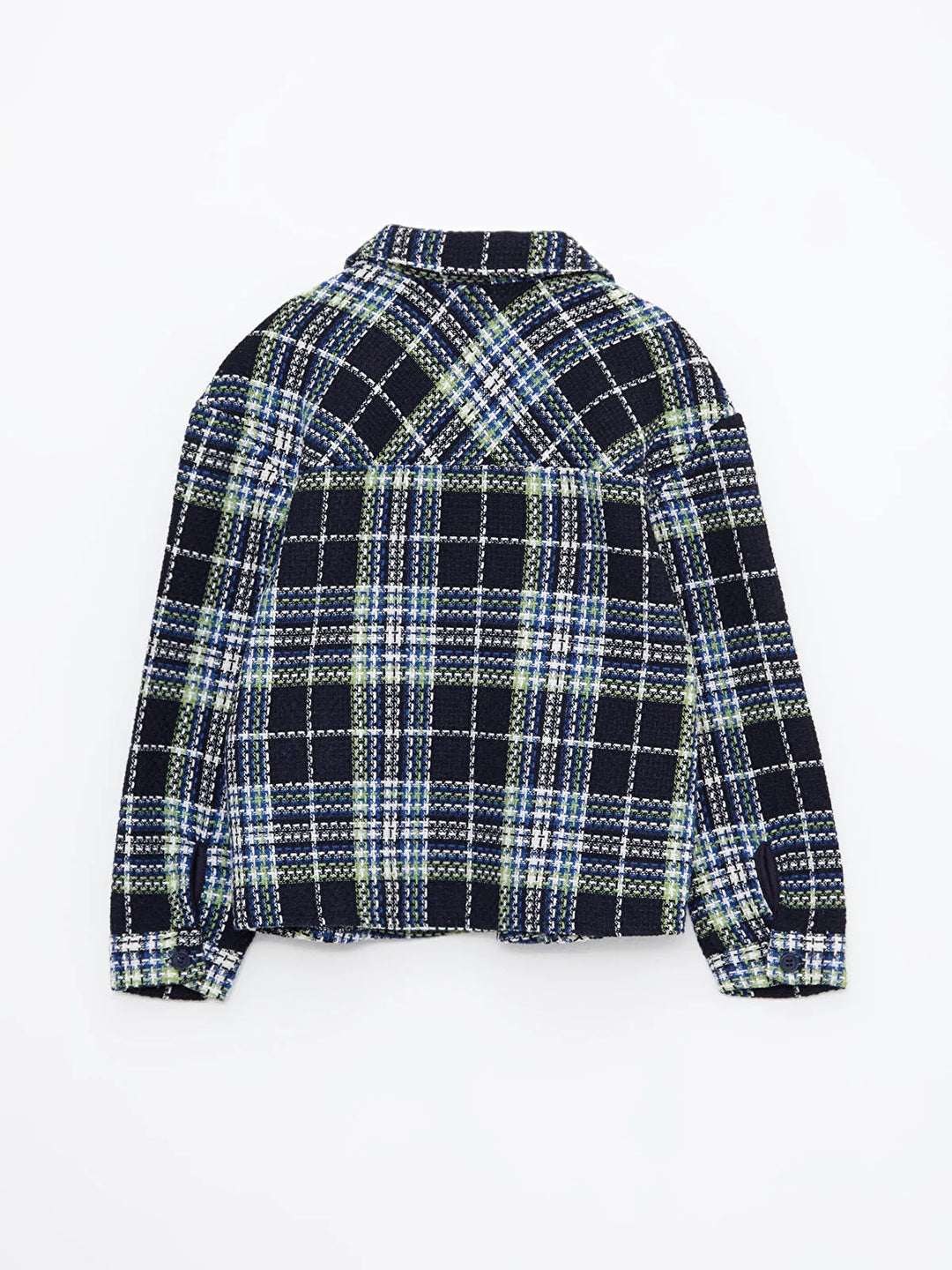 Plaid Gabardine Long Sleeve Girls Shirt