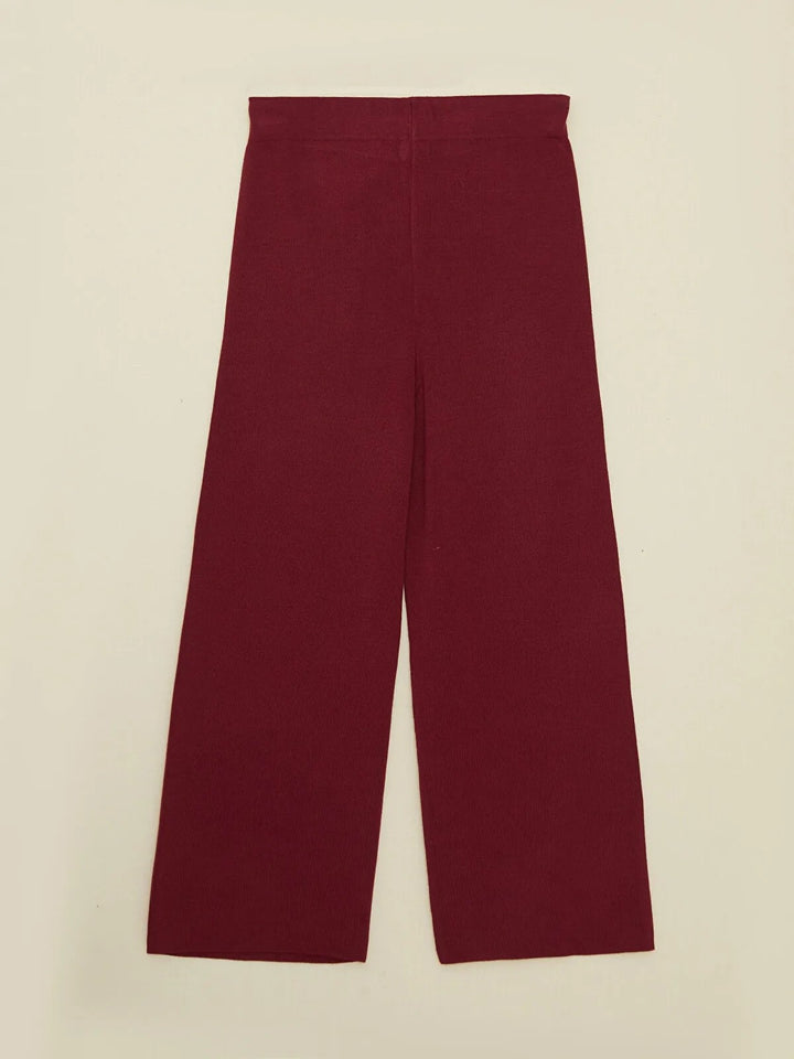 Elastic Waist Straight Women Knitwear Trousers