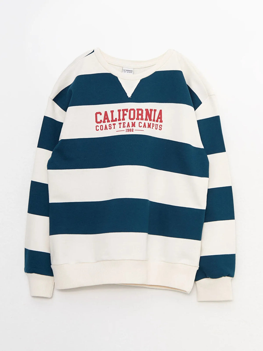 Crew Neck Striped Long Sleeve Girls Sweatshirt