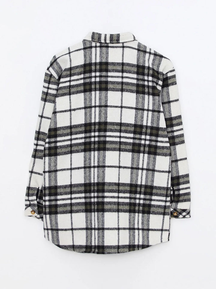 Plaid Long Sleeve Girls Shirt Jacket