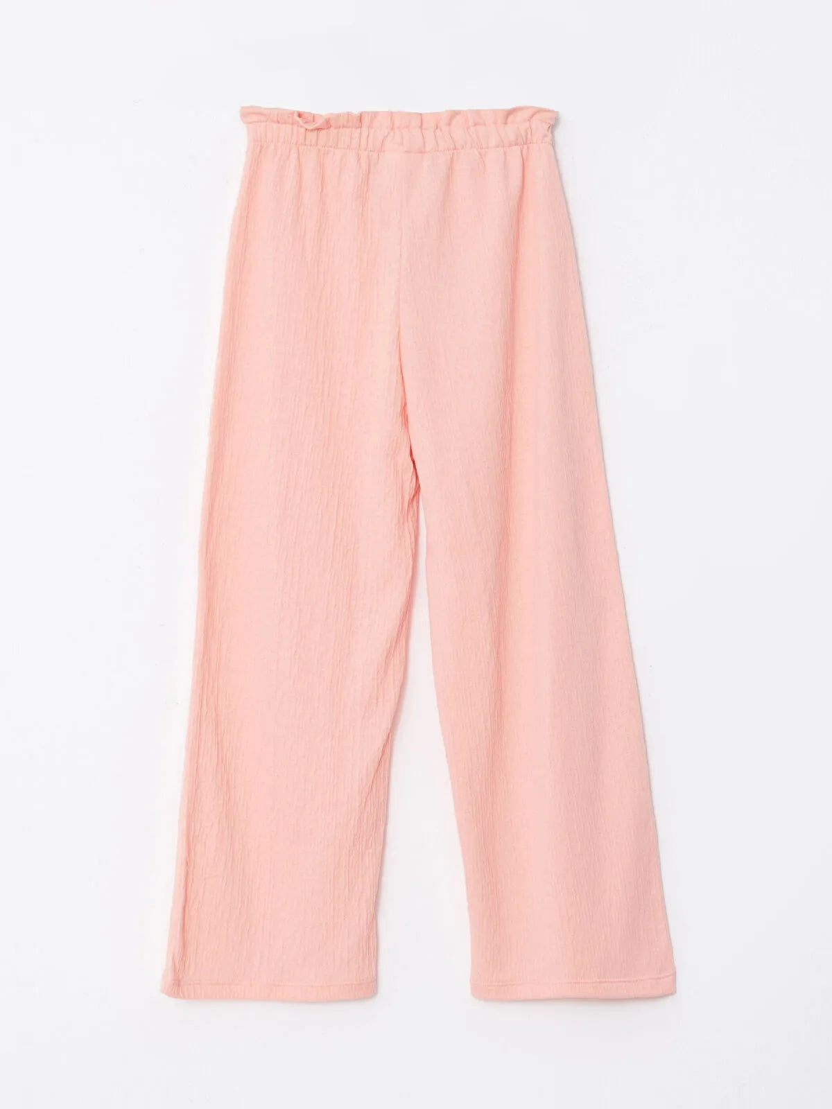 Elastic Waist Basic Wide Leg Girls Trousers