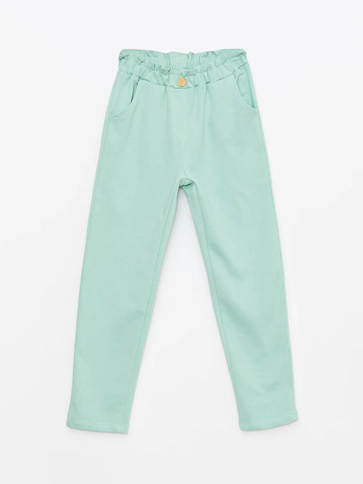 Basic Elastic Waist Girls Sweatpants