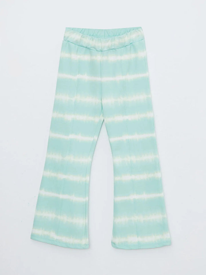 Tie-Dye Patterned Girls Sweatpants With Elastic Waist