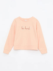 Crew Neck Embroidered Long Sleeve Girls Sweatshirt