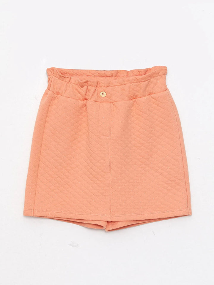 Girls Short Skirt With Elastic Waist Quilted Pattern