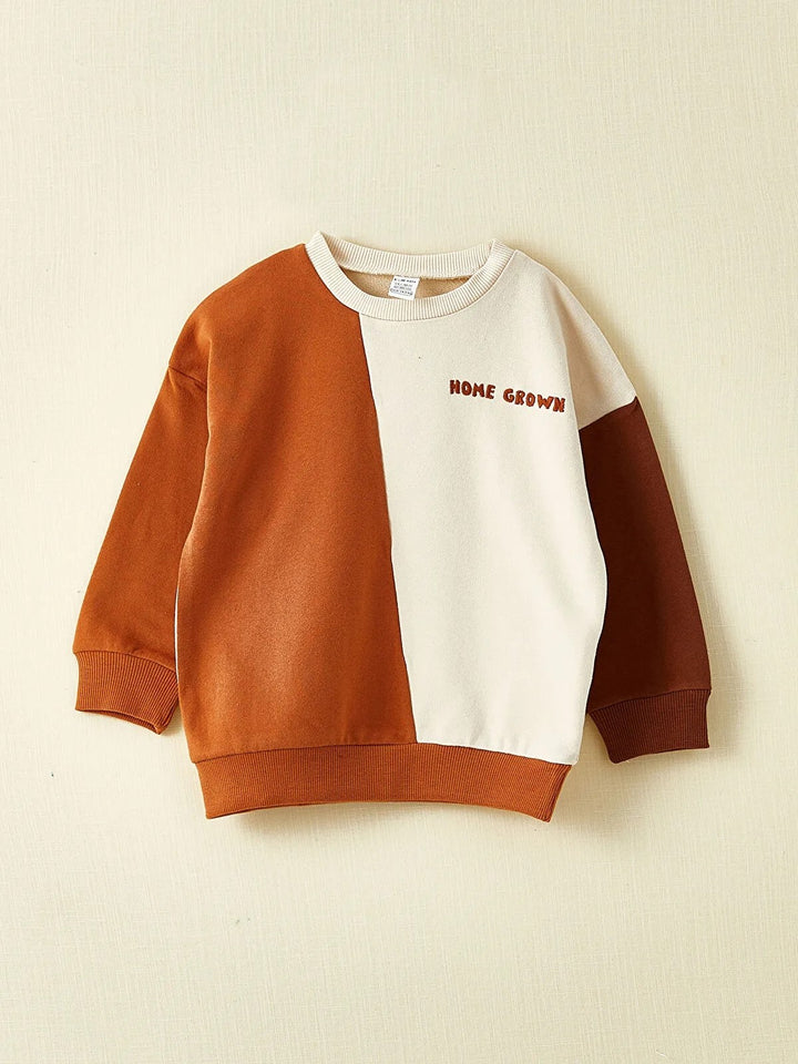 Crew Neck Long Sleeve Printed Baby Boy Sweatshirt