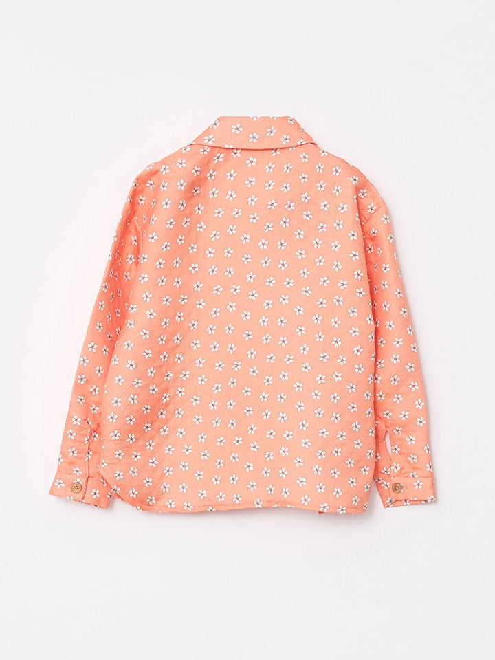 Patterned Long Sleeve Girls Shirt