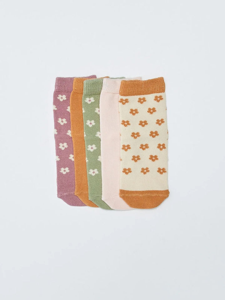 Patterned Baby Girls Socks 5 Pack