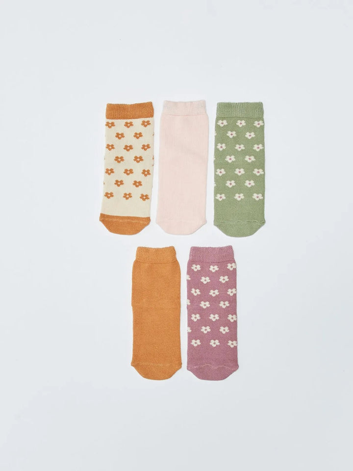 Patterned Baby Girls Socks 5 Pack